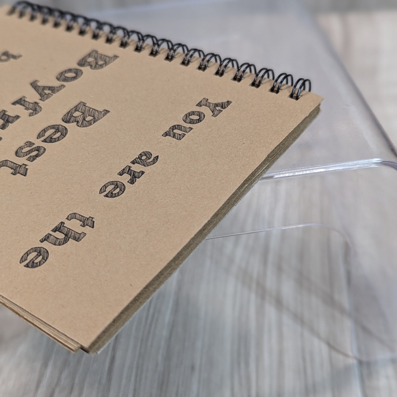 New "BEST BOYFRIEND" Journaling Scrap Book Recycled Bound Brown Paper - Picture 6 of 9